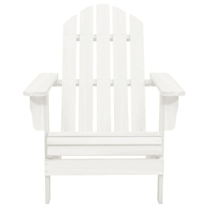 vidaXL Garden Adirondack Chair with Ottoman&Table Solid Fir Wood White