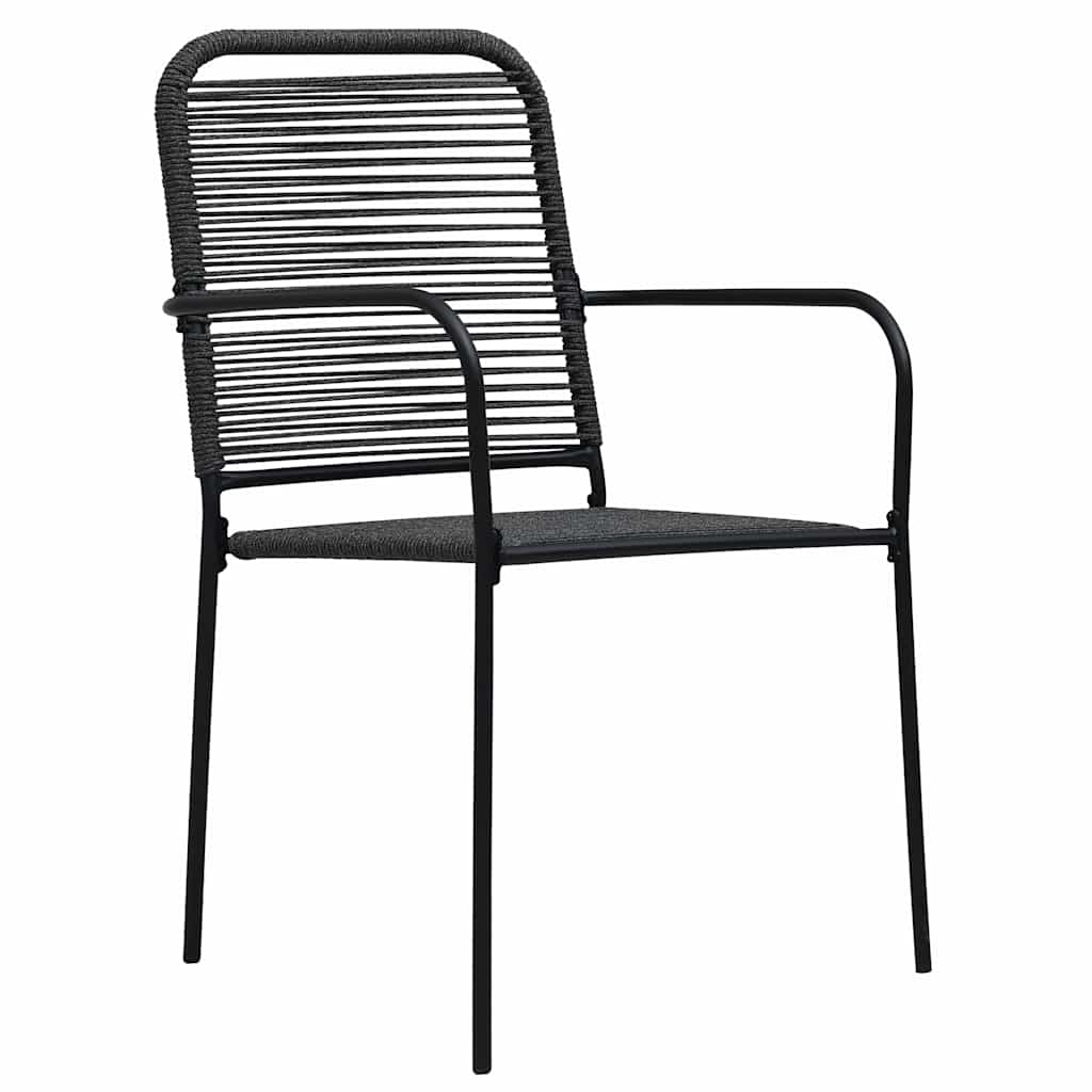 5 Piece Garden Dining Set Black Glass and Steel 150 cm table length 4
