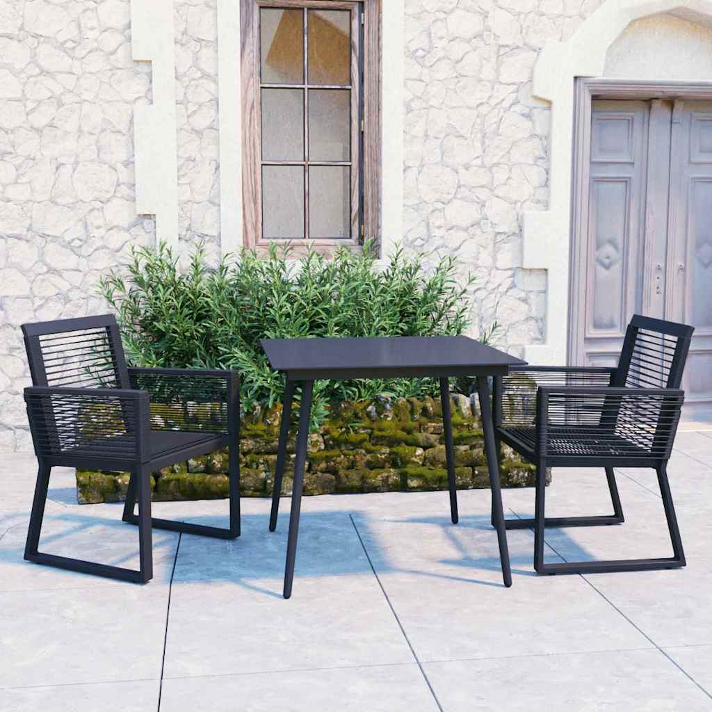 vidaXL 5 Piece Outdoor Dining Set PVC Rattan Black