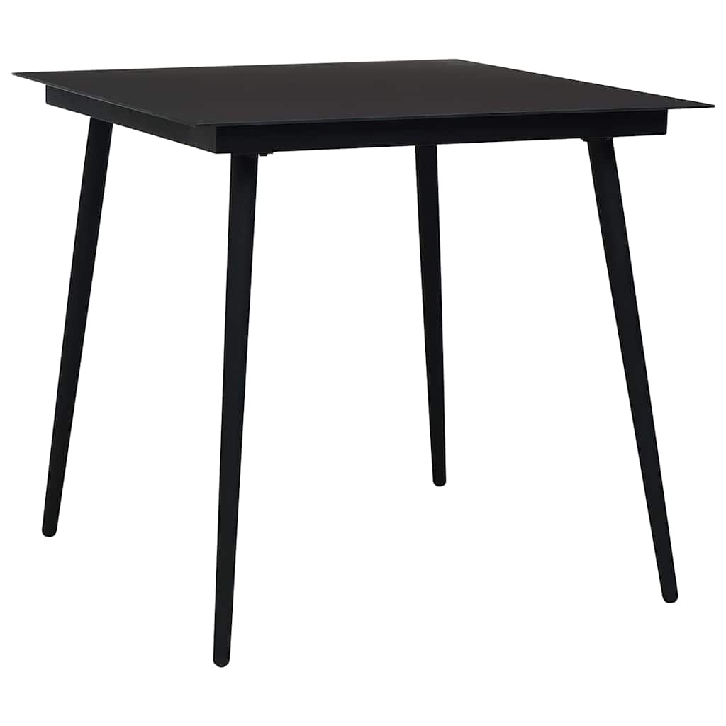 vidaXL 5 Piece Outdoor Dining Set PVC Rattan Black 3