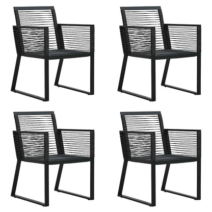vidaXL 5 Piece Outdoor Dining Set PVC Rattan Black 6