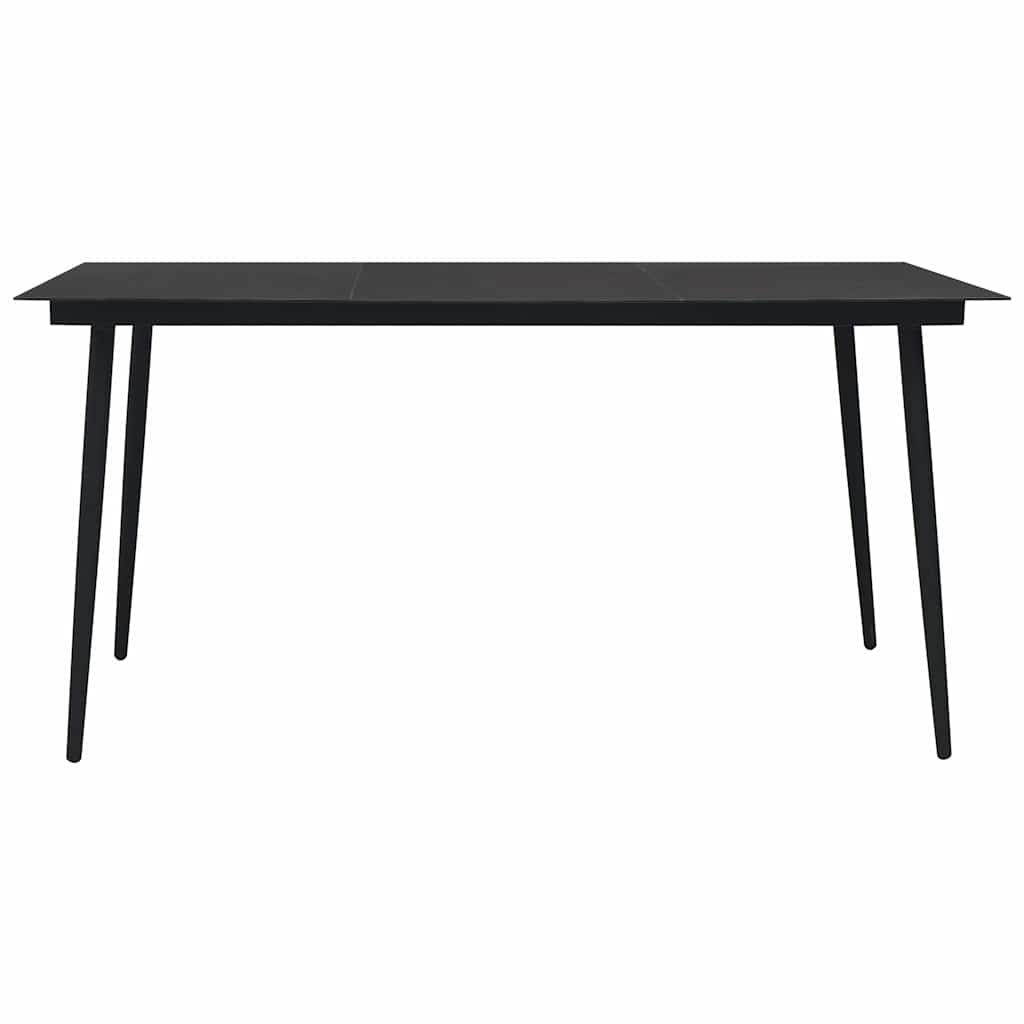 vidaXL 7 Piece Outdoor Dining Set PVC Rattan Black 4