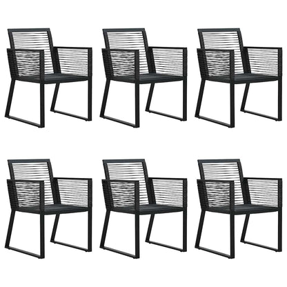 vidaXL 7 Piece Outdoor Dining Set PVC Rattan Black 6
