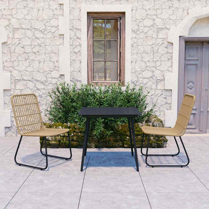 vidaXL 5 Piece Outdoor Dining Set Poly Rattan and Glass