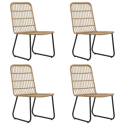 vidaXL 5 Piece Outdoor Dining Set Poly Rattan and Glass 3