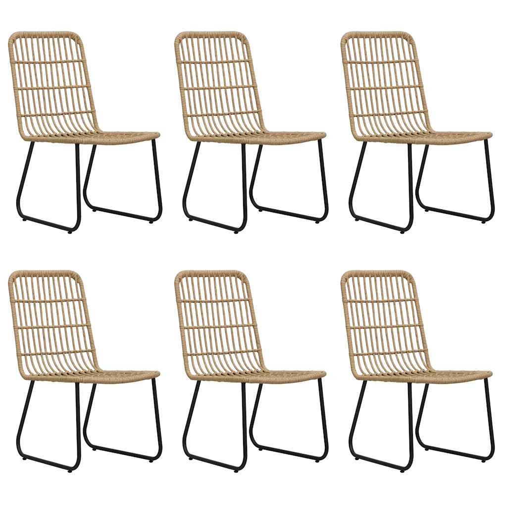 vidaXL 7 Piece Outdoor Dining Set Poly Rattan and Glass 3
