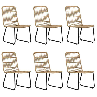 vidaXL 7 Piece Outdoor Dining Set Poly Rattan and Glass 3