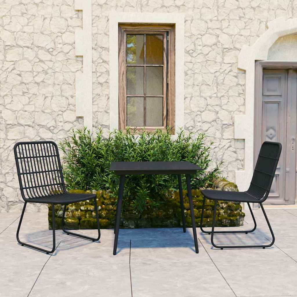 vidaXL 5 Piece Outdoor Dining Set Poly Rattan and Glass