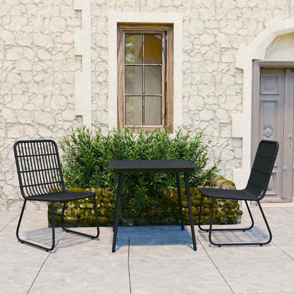 vidaXL 5 Piece Outdoor Dining Set Poly Rattan and Glass