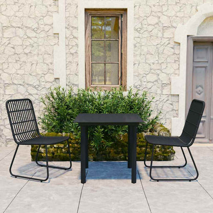 vidaXL 5 Piece Outdoor Dining Set Poly Rattan and Glass