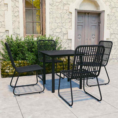 vidaXL 5 Piece Outdoor Dining Set Poly Rattan and Glass 1