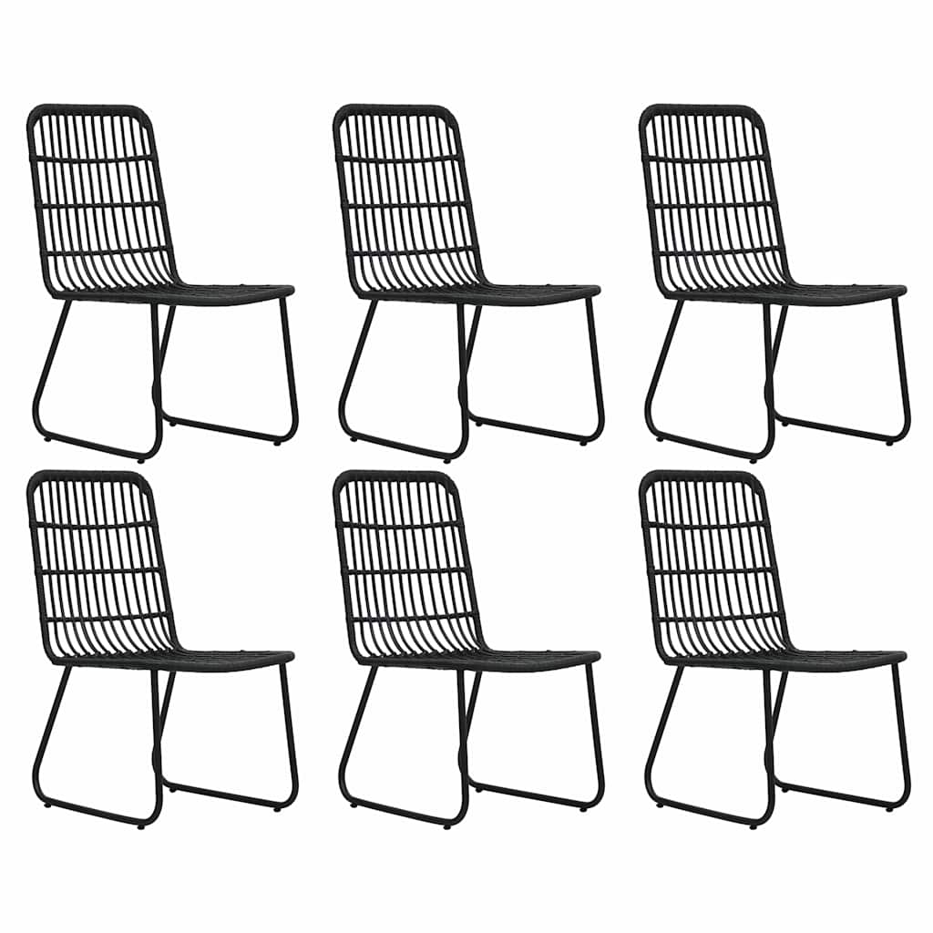 vidaXL 7 Piece Outdoor Dining Set Poly Rattan and Glass 3