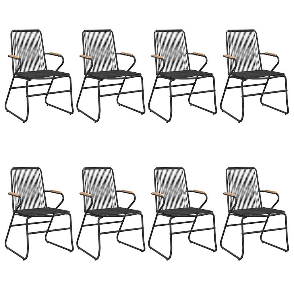 vidaXL 9 Piece Garden Dining Set Black PVC Rattan 4