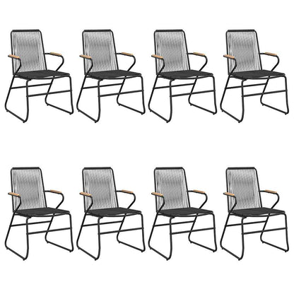 vidaXL 9 Piece Garden Dining Set Black PVC Rattan 4