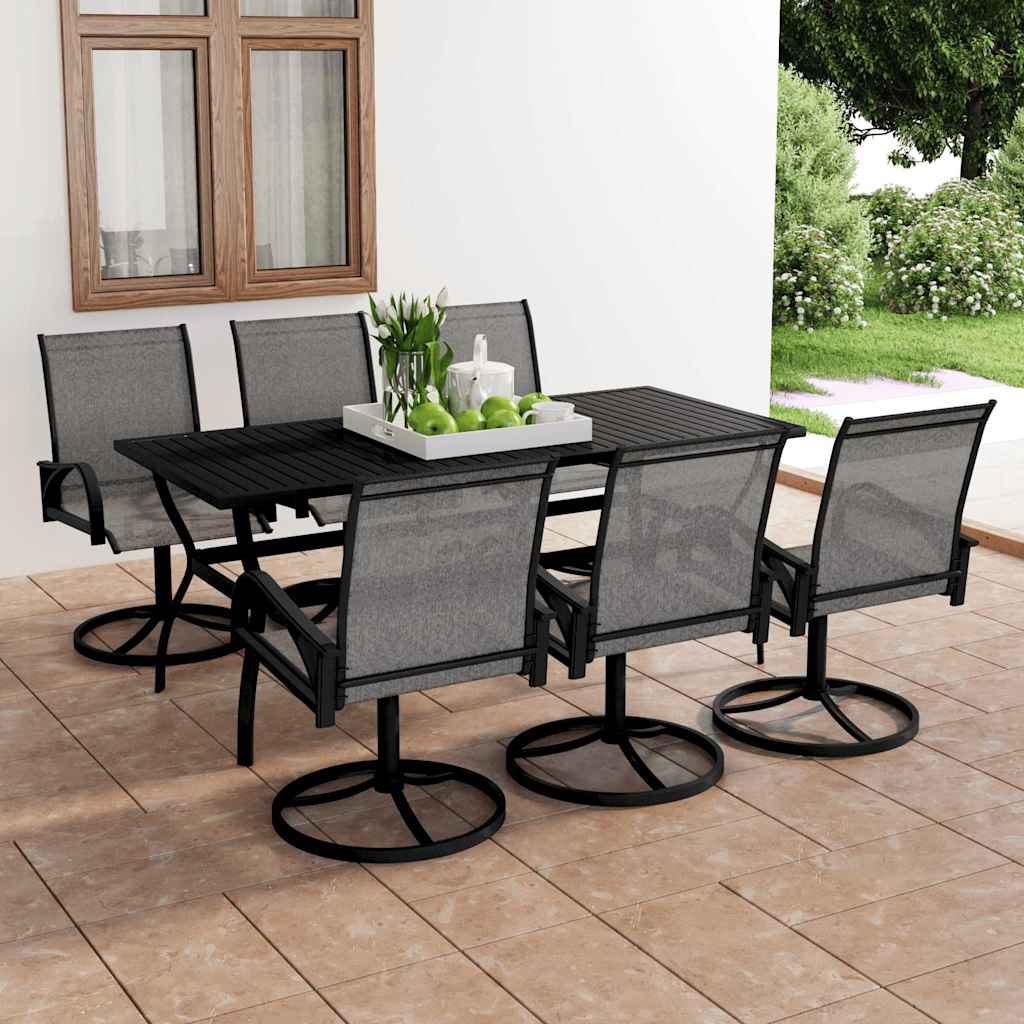 vidaXL 7 Piece Garden Dining Set Textilene and Steel 1