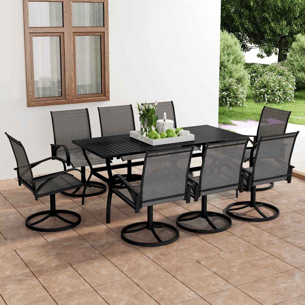 vidaXL 9 Piece Garden Dining Set Textilene and Steel 1