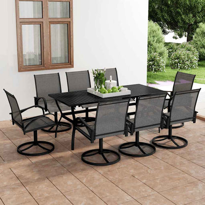vidaXL 9 Piece Garden Dining Set Textilene and Steel 1