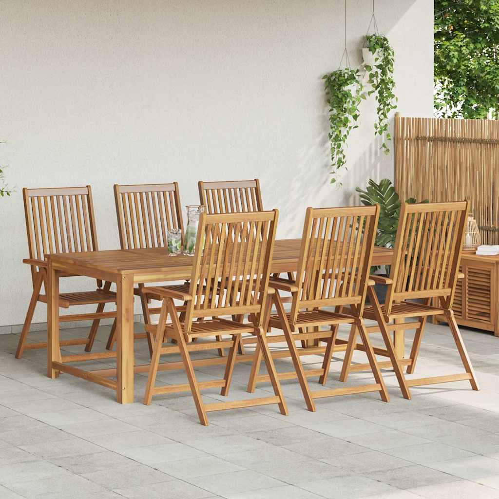 vidaXL Reclining Garden Chairs Natural Solid Acacia Wood 6 pcs