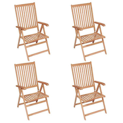 vidaXL Reclining Folding Chairs Solid Teak Wood