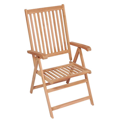 vidaXL Reclining Folding Chairs 6 pcs Solid Teak Wood 2