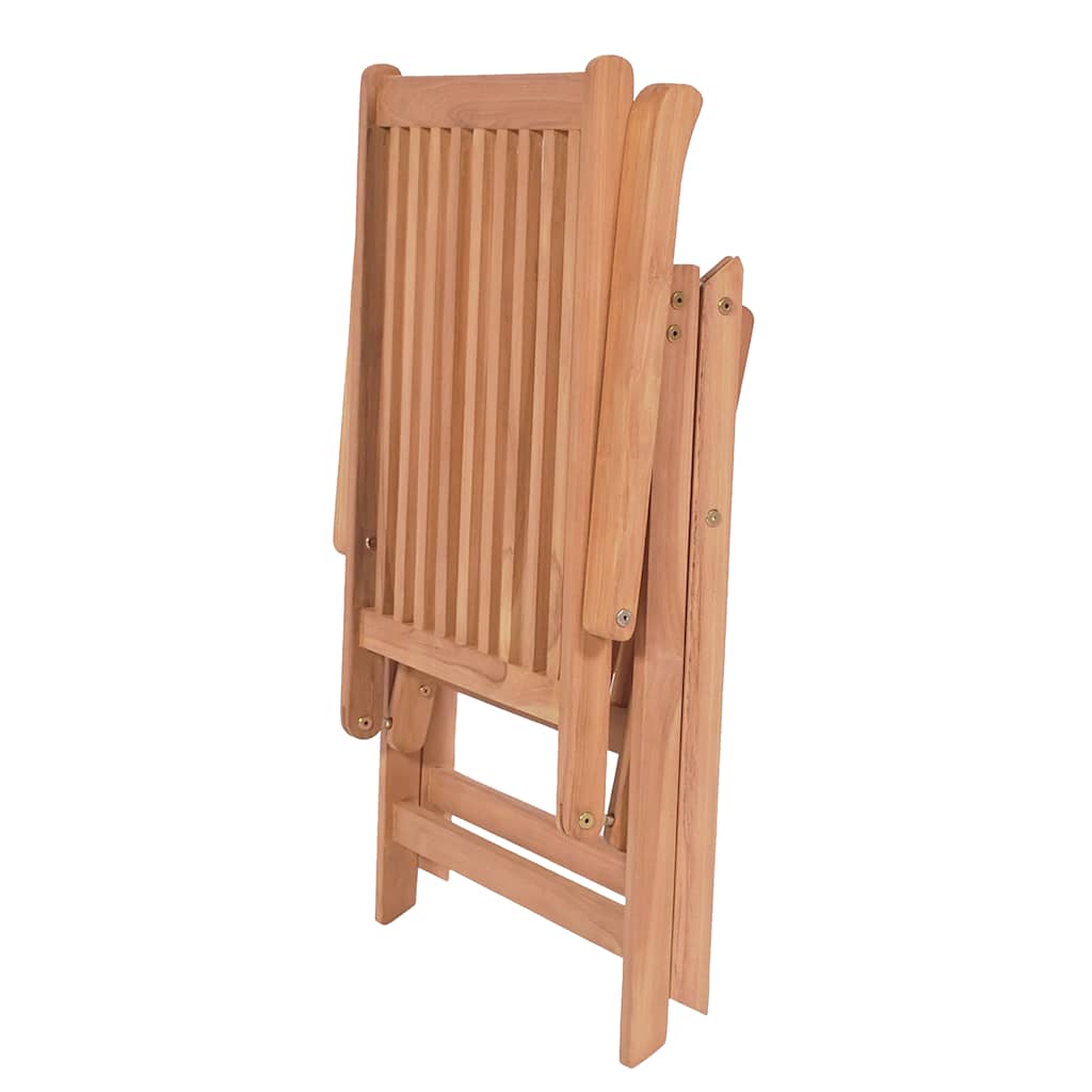 vidaXL Reclining Folding Chairs 6 pcs Solid Teak Wood 6