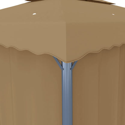 vidaXL Gazebo with Curtain 4x3 m Taupe Aluminium 6