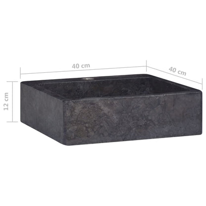 vidaXL Sink Black 40x40x12 cm Marble