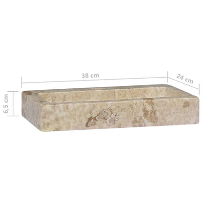 vidaXL Sink Cream 38x24x6.5 cm Marble