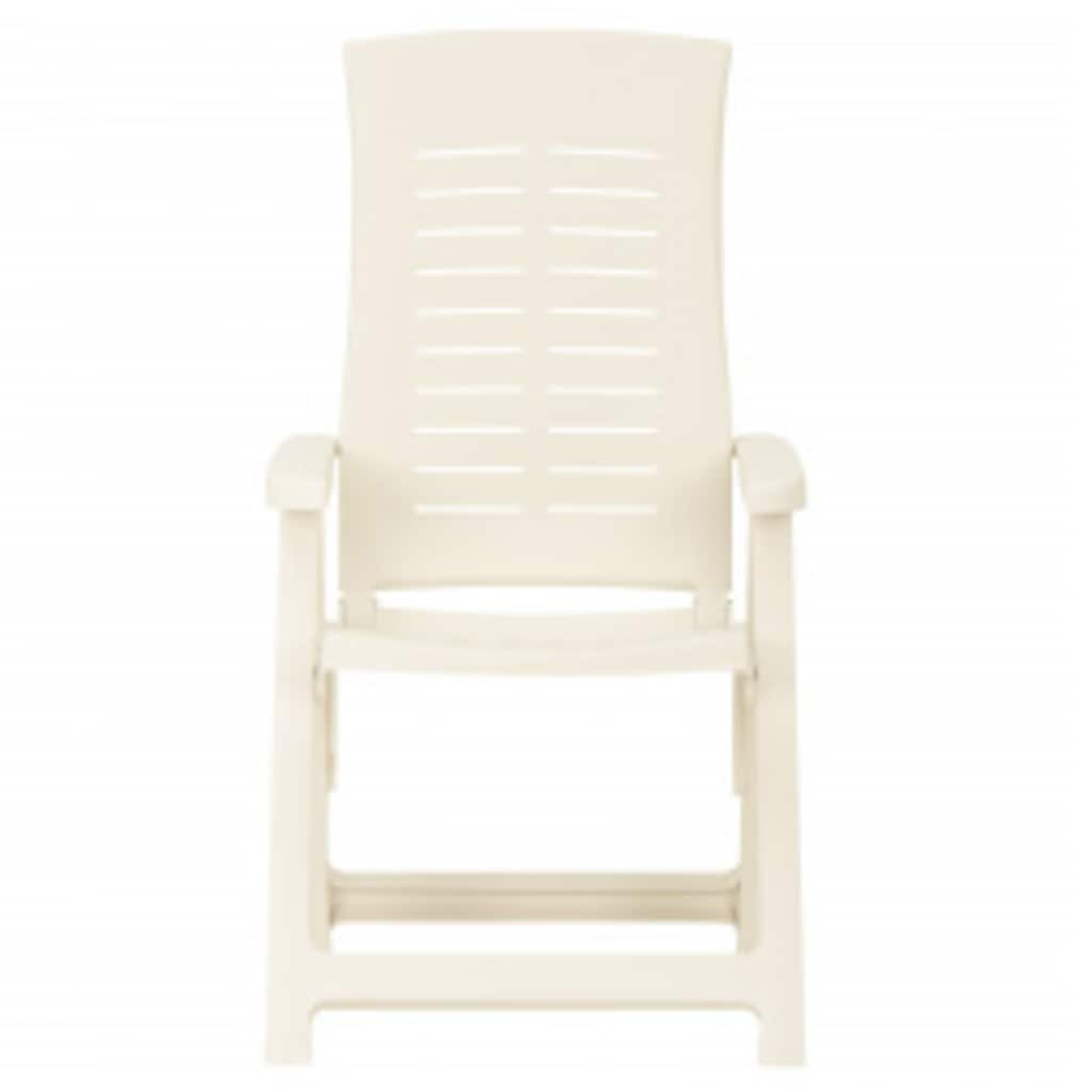 Reclining Folding Chairs 2 pcs Plastic White