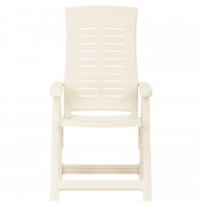 Reclining Folding Chairs 2 pcs Plastic White