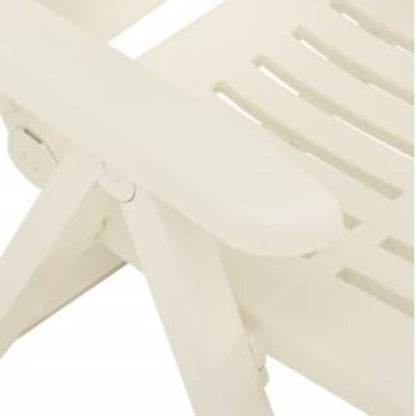 Reclining Folding Chairs 2 pcs Plastic White