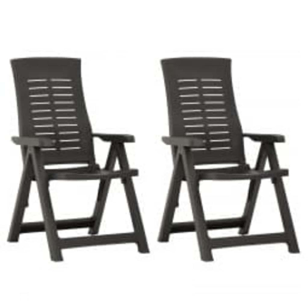 vidaXL Reclining Folding Chairs 2 pcs Plastic