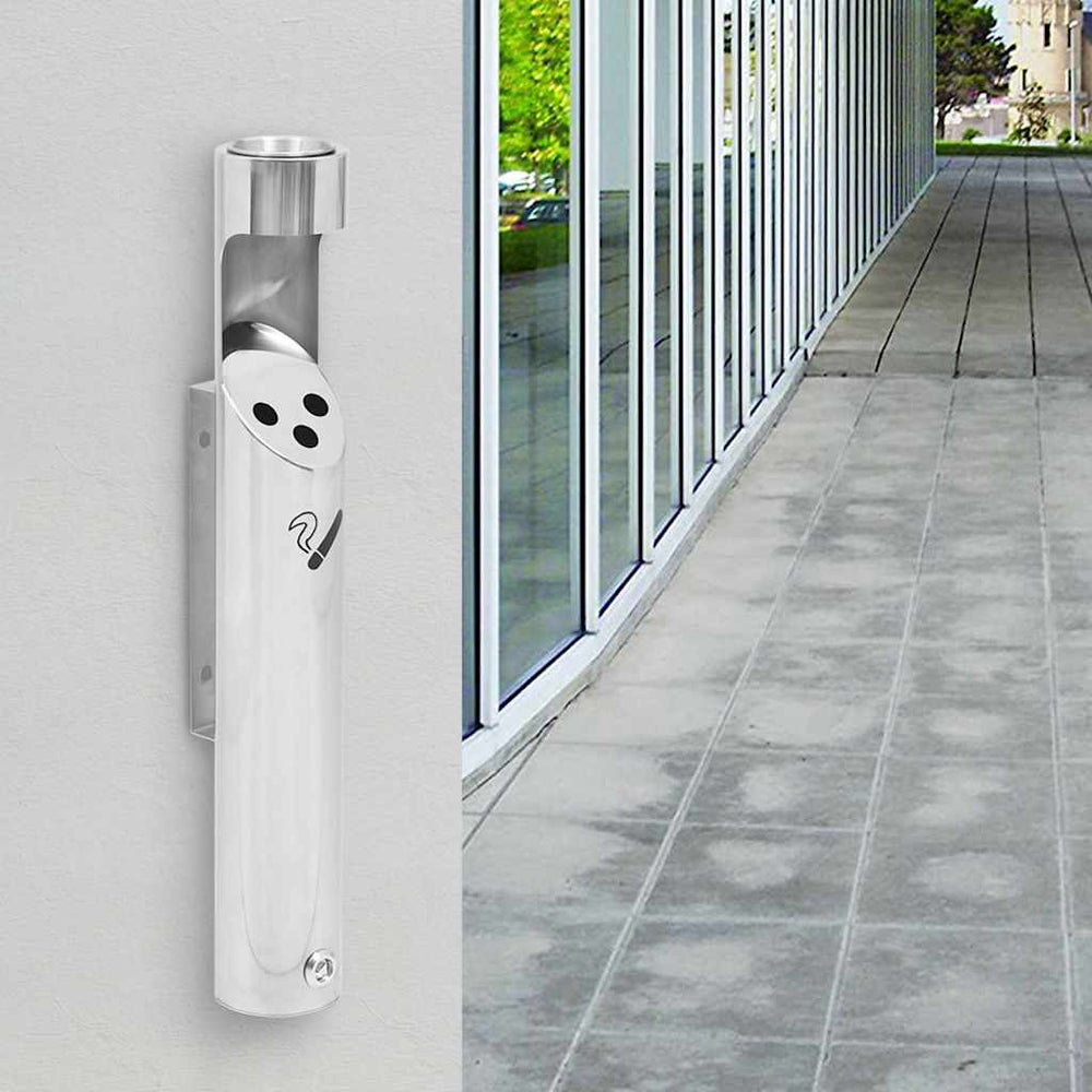 vidaXL Wall Mounted Ashtray Stainless Steel