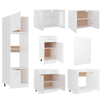 vidaXL 7 Piece Kitchen Cabinet Set Lyon White Engineered Wood 4