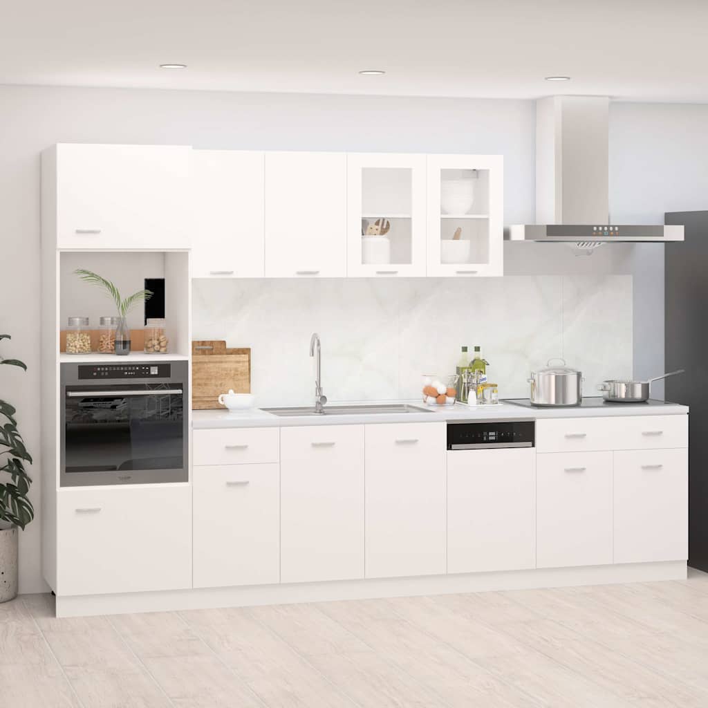 vidaXL 7 Piece Kitchen Cabinet Set Lyon White Engineered Wood 1
