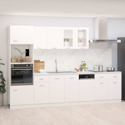 vidaXL 7 Piece Kitchen Cabinet Set Lyon White Engineered Wood 1