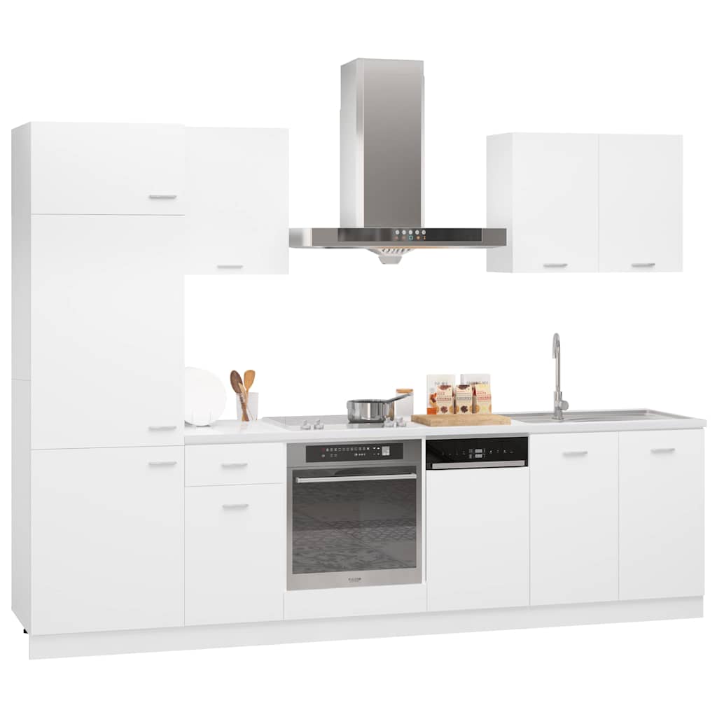vidaXL 7 Piece Kitchen Cabinet Set Lyon" White Engineered Wood 2