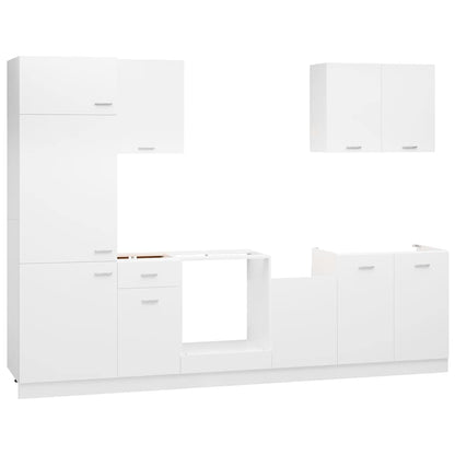 vidaXL 7 Piece Kitchen Cabinet Set Lyon" White Engineered Wood 3