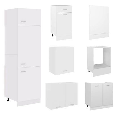 vidaXL 7 Piece Kitchen Cabinet Set Lyon" White Engineered Wood 4