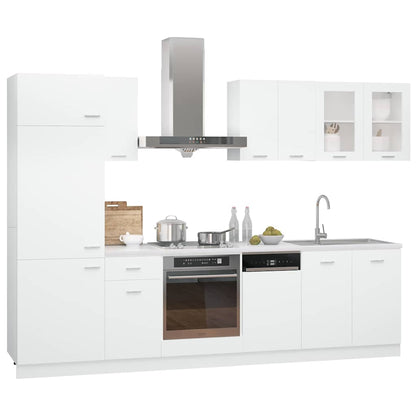 vidaXL 8 Piece Kitchen Cabinet Set Lyon" White Engineered Wood 2