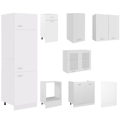 vidaXL 8 Piece Kitchen Cabinet Set Lyon" White Engineered Wood 4