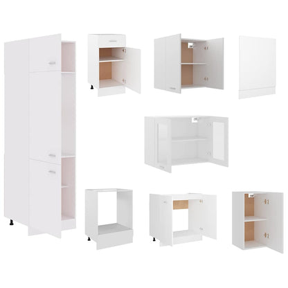 vidaXL 8 Piece Kitchen Cabinet Set Lyon" White Engineered Wood 5