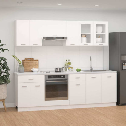 vidaXL 8 Piece Kitchen Cabinet Set Lyon White Engineered Wood 1