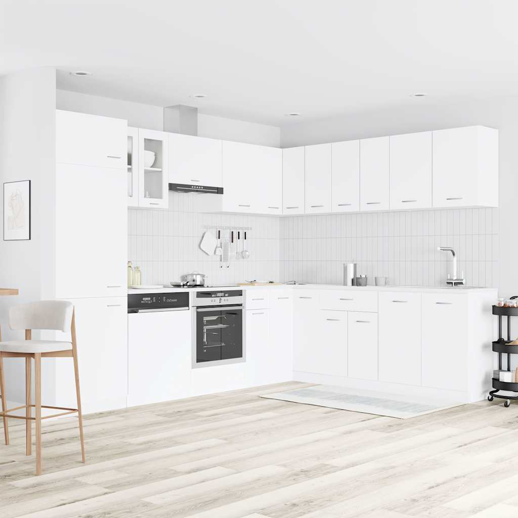 vidaXL 14 Piece Kitchen Cabinet Set Lyon" White Engineered Wood 1