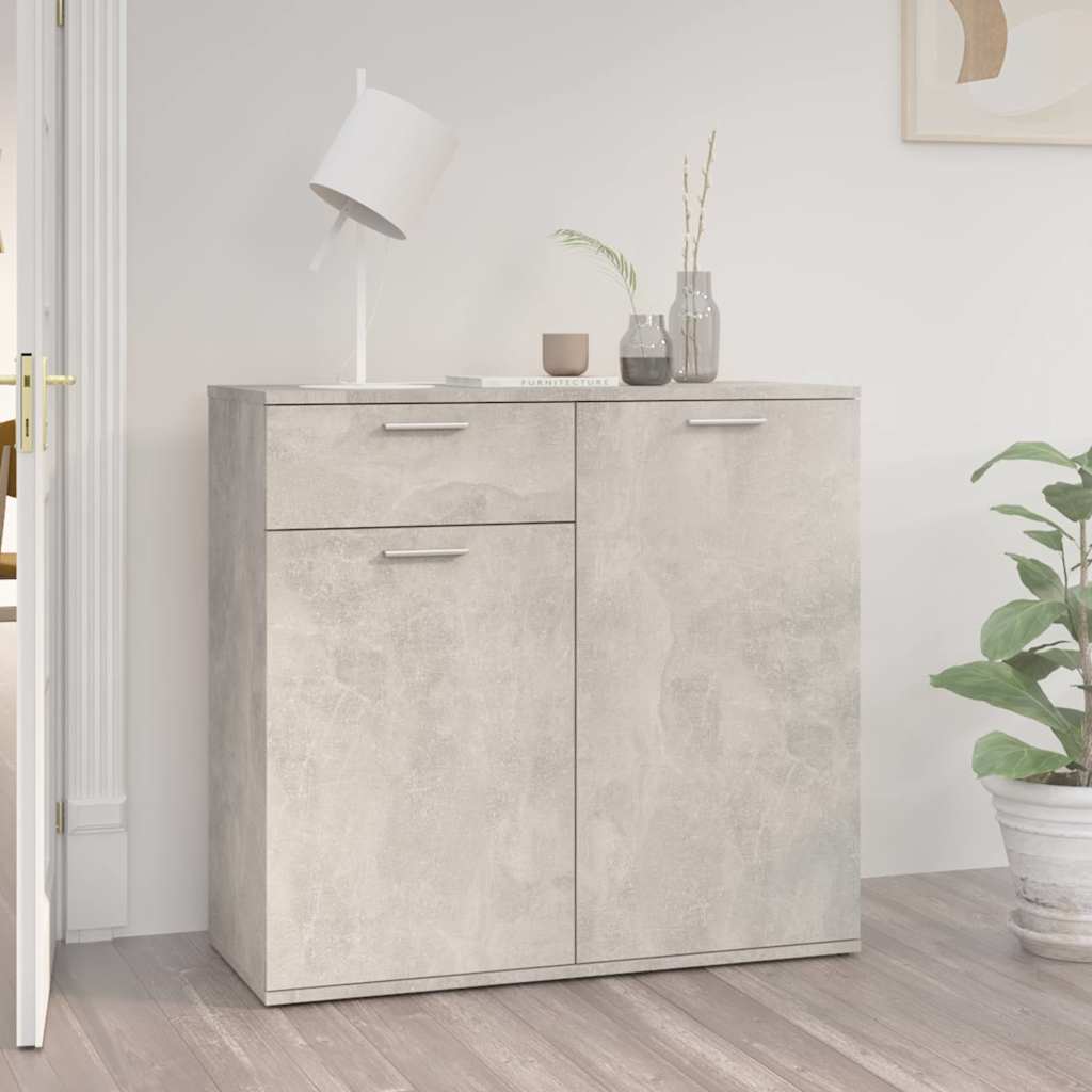 Sideboard 80x36x75 cm Engineered Wood Concrete grey 80 cm