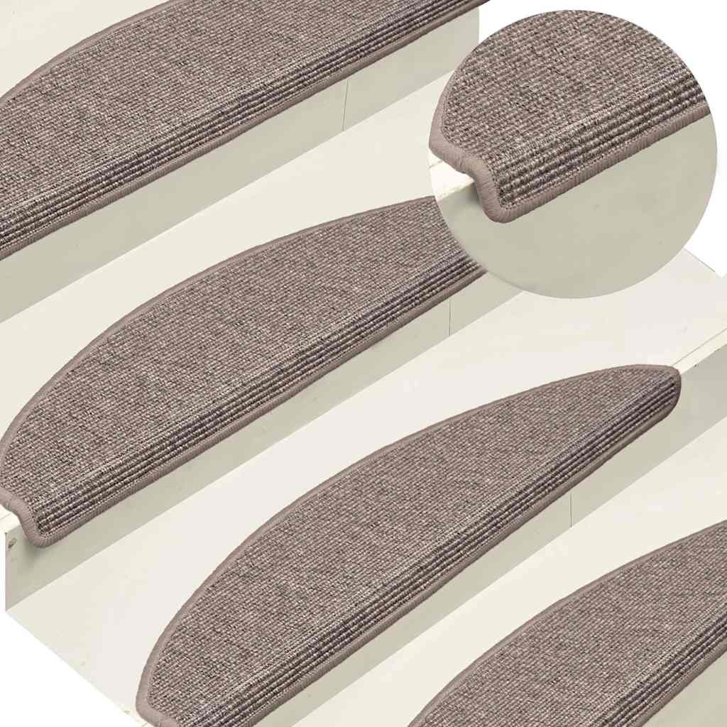 Stair Mats 15 pcs 65x21x4 cm Half Round Large Dark beige