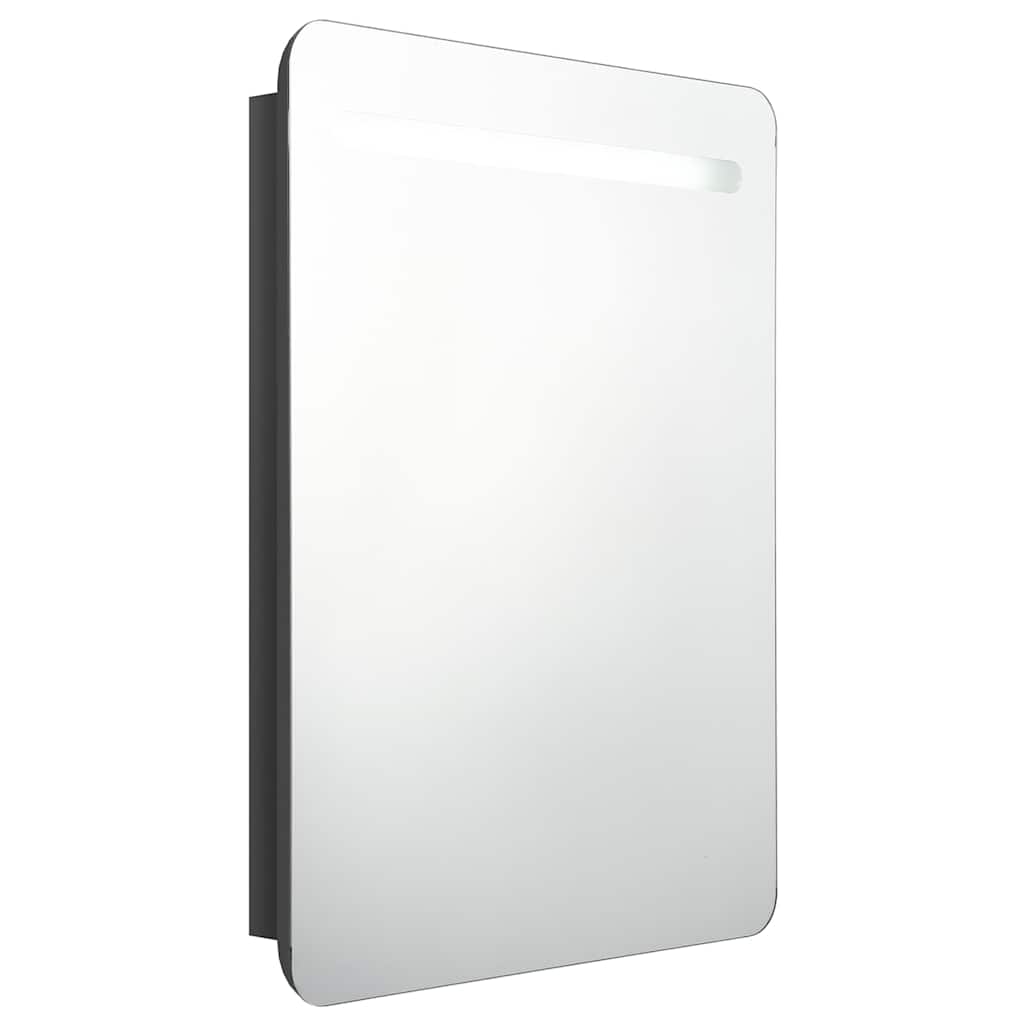 LED Bathroom Mirror Cabinet 60x11x80 cm Shining black