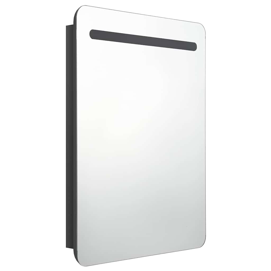 LED Bathroom Mirror Cabinet 60x11x80 cm Shining black