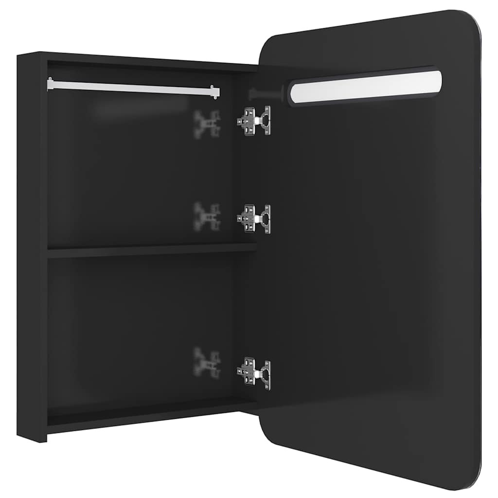 LED Bathroom Mirror Cabinet 60x11x80 cm Shining black