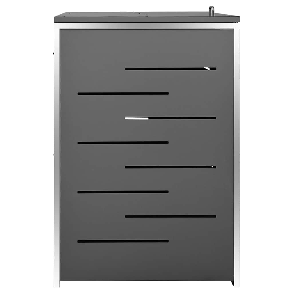 vidaXL Quadruple Wheelie Bin Shed 276.5x77.5x115 cm Stainless Steel 6